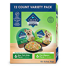 Blue Buffalo? Delights Small Breed Variety Pack Adult Wet Dog Food - New York Strip & Filet Mignon