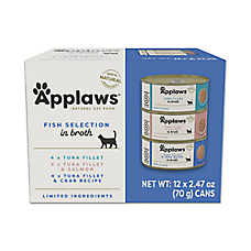 Applaws Adult Cat Food in Broth - With Grain, Fish, 2.47 oz Variety Pack