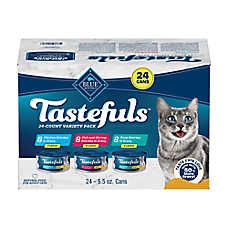 Blue Tastefuls Chicken, Fish & Shrimp, Tuna Entrees Variety Pack - Flaked, 24 Ct