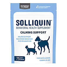 Nutramax Solliquin Cat & Dog Calming Support Supplement for Relaxation, Natural Flavor, 75 CT