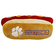 Pets First Clemson Tigers Plush Hot Dog Dog Toy
