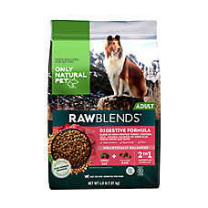 Only Natural Pet RawBlends Adult Dog Food - Kibble With Raw Bites, Digestive Formula