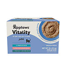 Applaws Cat - Adult, Wet Food, Vitality, Pate, Fish Selection, Variety Pack, 12 CT, 66 OZ