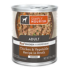 Simply Nourish Wet Dog Food - Minced, Chicken & Vegetable in Broth, 10 oz