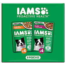 Iams Adult Wet Dog Food Pouches - Chicken & Beef Variety Pack 8 ct