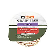 Simply Nourish Cat - Kitten, Wet Food, Stew, Grain Free, Chicken, Salmon, 2.8 OZ