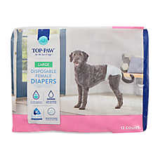 Top Paw? Female Disposable Dog Diapers, Ultra Absorbent, Leakproof and Comfortable, 12 Count