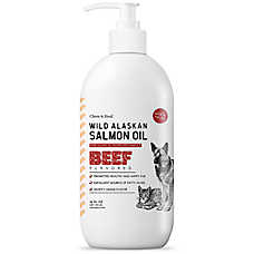 Chew + Heal Dog & Cat  Wild Alaskan Salmon Oil Skin & Coat Supplement, Beef-Flavored, 16oz