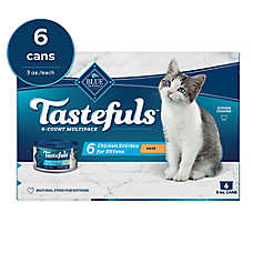 Blue Buffalo Tastefuls Kitten Wet Cat Food Pate Multipack - Natural, Chicken, 6ct