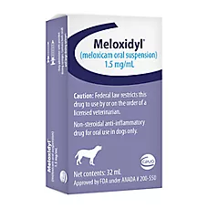 Meloxidyl (Meloxicam) 1.5 mg/ml Oral Suspension, 32-mL, 100-mL, or 200-mL Bottle