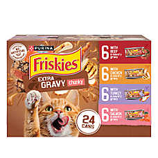 Friskies? Extra Gravy Adult Cat Wet Food - Variety Pack, 24 CT, 132 OZ