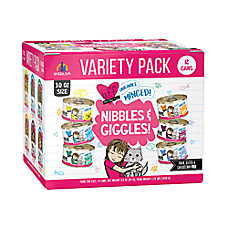 Weruva BFF Nibbles & Giggles Adult Wet Cat Food - Grain Free, Minced, 12 Count, Variety Pack