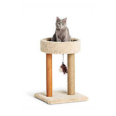 Whisker City? 23-in Scratch & Play Post Cuddler Carpet Cat Tower W/ Scratch Posts & Dangling Toy