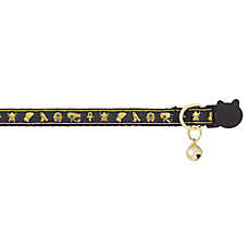 Whisker City? Black & Gold Cat Collar, Easy Release Cat Collar, Breakaway Collar, Kitten