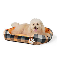 Thrills & Chills? Halloween Plaid Cuddler Dog Bed, ONESIZE 18 IN L X 20 IN W