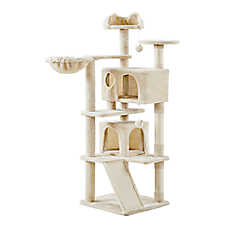 Yaheetech 57.5-in Multi-Level Cat Tree with 2 Condos, Perches and Basket