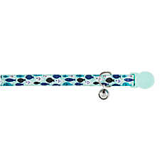 Whisker City? Blue Fish Cat Collar, Blue & Green Cat Collar, Break-Away Collar, Multiple Sizes