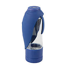 Arcadia Trail? 2-in-1 Travel Water Bottle & Dog Food Dispenser, Berry/Blue, 20 OZ Water & 5 OZ Food