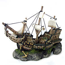 Top Fin? Ship & Sail Bubbler Aquarium Ornament - Fish Tank Decor, Aeration Decor - Large
