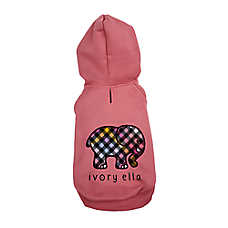 Hip Doggie Ivory Ella Colorful Plaid Elephant Dog Hoodie