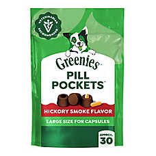 Greenies Pill Pockets for Dogs, Canine Treats - Capsule Size, Hickory, 7.9 or 15.9 oz, 30 or 60 Ct