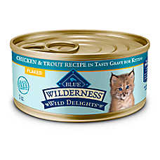 Blue Buffalo Wilderness Wild Delights Kitten Wet Cat Food - Flaked, Grain Free, 3 Oz.