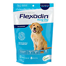 Flexadin Young Dog Hip & Joint Supplement with Glucosamine and Chondroitin, Soft Chews, 90 Count