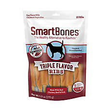 SmartBones? Triple Flavor Ribs Dog Treat - Chicken, Beef & Pork