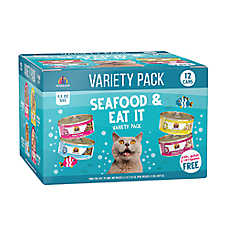 Weruva Classics Seafood & Eat It Wet Cat Food - Variety Pack, 12 CT