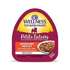 Wellness? Petite Entrees Small Dog Wet Food - Grain Free, Shredded Medley, Chicken & Turkey