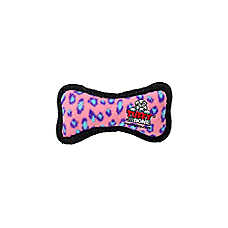 TUFFY? JR Bone Pink Leopard Dog Toy