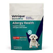 Vetnique Dermabliss Dog Seasonal Allergy & Immune Soft Chews, Skin Health, Salmon Flavor, 30 Count