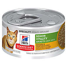 Hill's Science Diet Adult 7+ Senior Vitality Cat Food - Chicken & Vegetable Stew