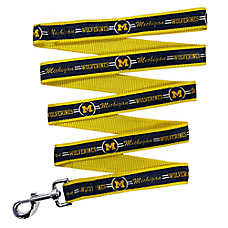 Pets First NCAA Michigan  Satin Dog Leash