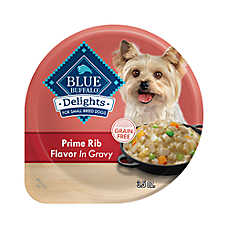 Blue Buffalo? Delights Small Breed Adult Wet Dog Food - Prime Rib in Gravy, 3.5 oz