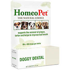 HomeoPet Doggy Dental Dog Supplement, Water Additive, Reduce Plaque & Tartar, 15 ml bottle
