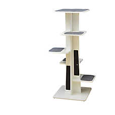 PetPals 45-in Modern Tower 6-Level Cat Tree, White & Grey
