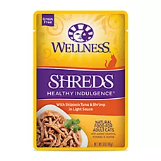 Wellness® Healthy Indulgence Adult Cat Wet Food - Grain Free, Natural, Shreds, 3 Oz