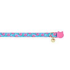 Whisker City? Cat Centric Cat Collar, Blue & Pink Cat Collar, Adjustable, Break-Away Collar