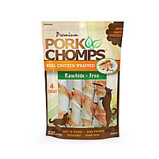 Pork Chomps&trade; Rawhide Free Chicken Wrapped Twists Dog Treat