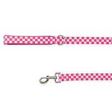 Top Paw? Dog Leash, Walking Dog Leash, Pink Checkered Dog Leash, Pink, 4' Long