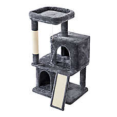 Yaheetech 42-in Multi-Level Cat Tree with 2 Condos, Perch and Scratching Board