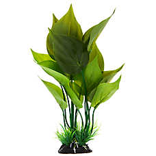 Top Fin? Artificial Realistic Spade Leaf Aquarium Plant - Fish Tank Plant Decor - Medium