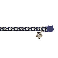 Whisker City? Night Stars Cat Collar, Blue & White Cat Collar, Break-Away Collar, Multiple Sizes