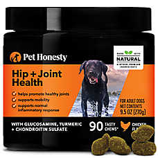 Pet Honesty Dog Hip & Joint Supplement with Glucosamine, Chicken Flavor Soft Chews, 90 Ct