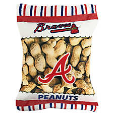 Pets First Atlanta Braves Plush Peanut Bag Dog Toy