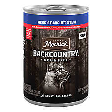 Merrick? Backcountry? Grain Free Hero's Banquet Stew Premium Adult Wet Dog Food - Natural, 12.7 oz