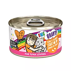 Weruva B.F.F. OMG Gravy! For Tuna Lovers Wet Cat Food - Minced in Gravy, 2.8 OZ