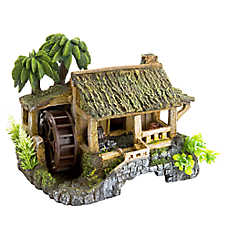Top Fin? Tropical Beach Hut Aquarium Ornament - Fish Tank Decor - Large