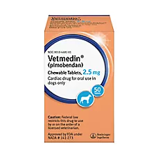 Vetmedin (pimobendan) Chewable Tablets for Dogs, 2.5mg, 50 Count